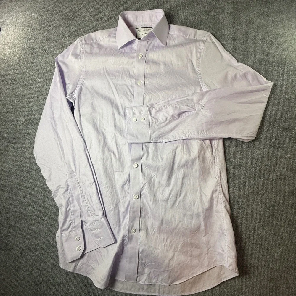 Charles Tyrwhitt Custom Dress Shirt Mens‎ Long Sleeve Lavender Cotton